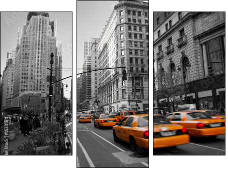 Taxies in Manhattan - Dreiteiliges Leinwandbild, Triptychon