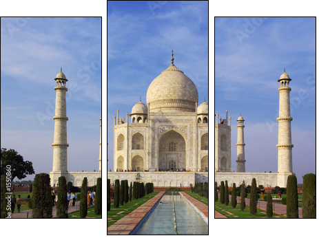 taj mahal in evening light - Dreiteiliges Leinwandbild, Triptychon
