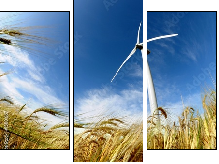 Wind turbine - renewable energy source - Dreiteiliges Leinwandbild, Triptychon