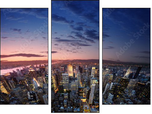 Manhattan at sunset - Dreiteiliges Leinwandbild, Triptychon