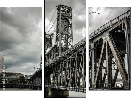 Steel Bridge - Dreiteiliges Leinwandbild, Triptychon