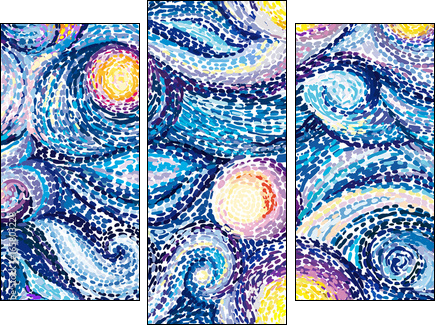 Van Gogh background - Dreiteiliges Leinwandbild, Triptychon