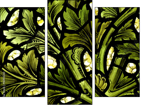 Stained glass pattern - Dreiteiliges Leinwandbild, Triptychon