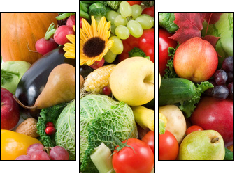fruits and vegetables - Dreiteiliges Leinwandbild, Triptychon