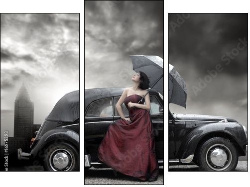 lady - Dreiteiliges Leinwandbild, Triptychon