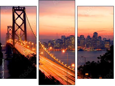 San Francisco Sunset - Dreiteiliges Leinwandbild, Triptychon