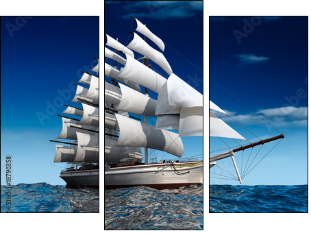 Sailing ship - Dreiteiliges Leinwandbild, Triptychon