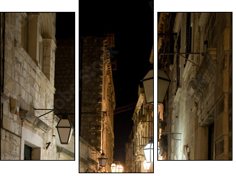 Night street - Dreiteiliges Leinwandbild, Triptychon