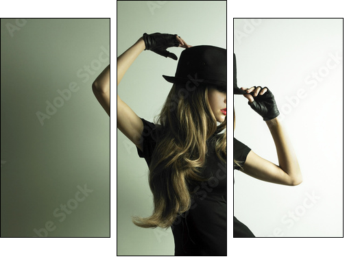 Young dancing woman - Dreiteiliges Leinwandbild, Triptychon