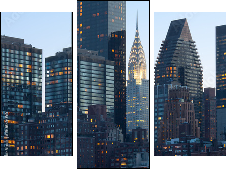 Skyline of midtown Manhattan in New York City - Dreiteiliges Leinwandbild, Triptychon
