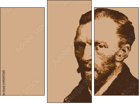 Van Gogh - peintre - portrait - personnage célèbre - Vincent Van Gogh - artiste peintre - - Dreiteiliges Leinwandbild, Triptychon