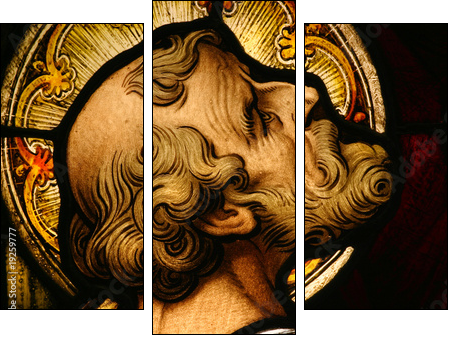 Stained Glass - Dreiteiliges Leinwandbild, Triptychon