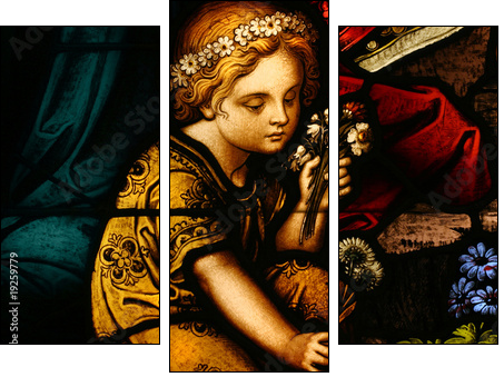 Stained Glass - Dreiteiliges Leinwandbild, Triptychon