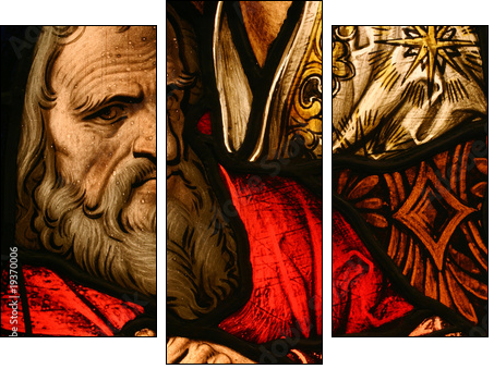 Stained Glass - Dreiteiliges Leinwandbild, Triptychon