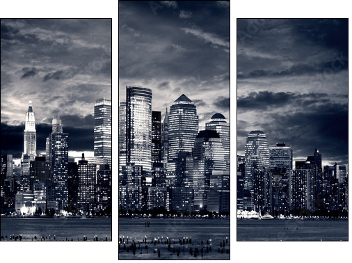 New York City Downtown from Jersey side. - Dreiteiliges Leinwandbild, Triptychon