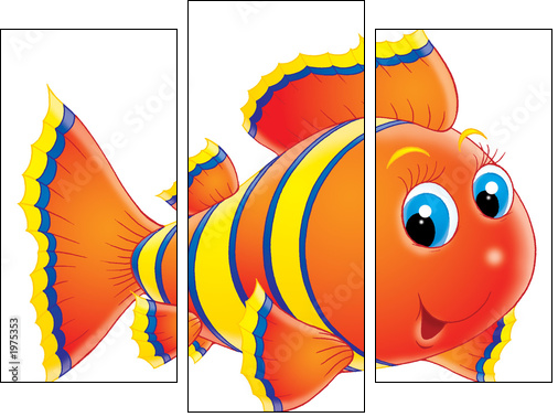 coral fish - Dreiteiliges Leinwandbild, Triptychon