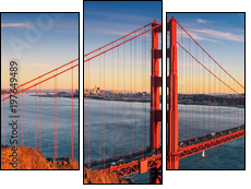 Golden Gate bridge, San Francisco California - Dreiteiliges Leinwandbild, Triptychon