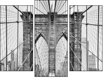 Brooklyn bridge of New York City - Dreiteiliges Leinwandbild, Triptychon