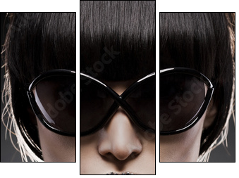 portrait with an original make-up #2 - Dreiteiliges Leinwandbild, Triptychon
