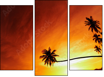 Tropical beach at sunset - Dreiteiliges Leinwandbild, Triptychon