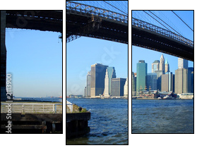 brooklyn bridge and lower manhattan panoramic view, new york - Dreiteiliges Leinwandbild, Triptychon