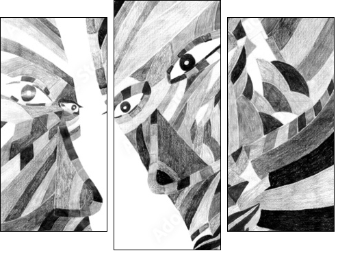 Cube people - Dreiteiliges Leinwandbild, Triptychon