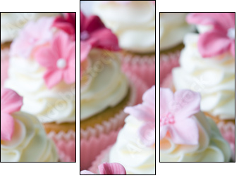 Wedding cupcakes - Dreiteiliges Leinwandbild, Triptychon