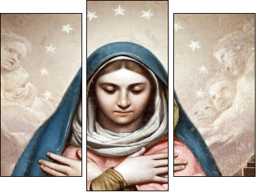 Medieval Madonna Painting - Dreiteiliges Leinwandbild, Triptychon