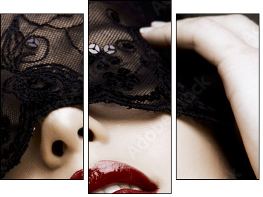 woman in mask - Dreiteiliges Leinwandbild, Triptychon