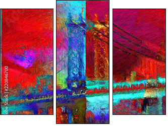 Manhattan bridge - Dreiteiliges Leinwandbild, Triptychon