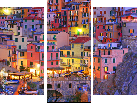 Manarola, Cinque Terre, Italy - Dreiteiliges Leinwandbild, Triptychon