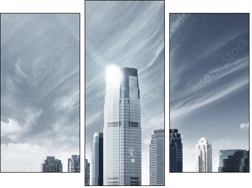 Future city - newyork city - Dreiteiliges Leinwandbild, Triptychon