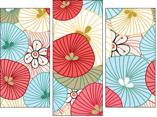 Flower background - Dreiteiliges Leinwandbild, Triptychon