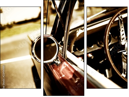retro car fragment - Dreiteiliges Leinwandbild, Triptychon