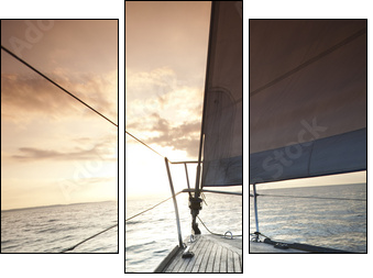 Yacht - Dreiteiliges Leinwandbild, Triptychon