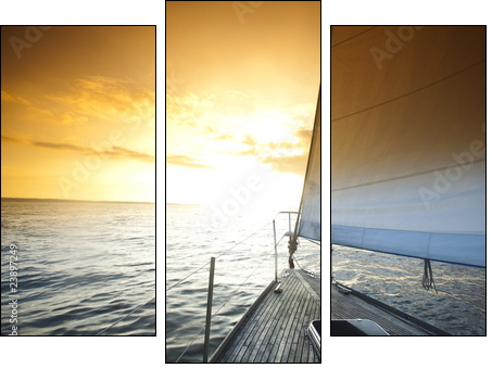 Sailing and sunset sky - Dreiteiliges Leinwandbild, Triptychon