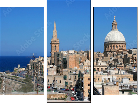 valletta city - Dreiteiliges Leinwandbild, Triptychon