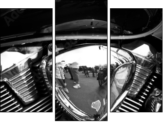 Side view of a custom motorcycle engine - Dreiteiliges Leinwandbild, Triptychon