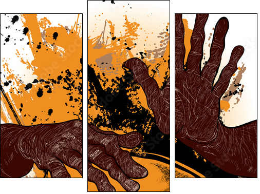 african drummer - Dreiteiliges Leinwandbild, Triptychon