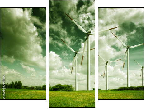 Wind turbines, ecology - Dreiteiliges Leinwandbild, Triptychon