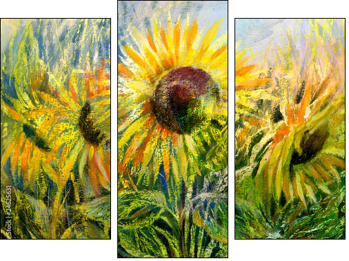 Sunflowers - Dreiteiliges Leinwandbild, Triptychon