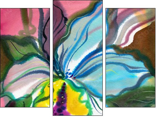 Abstract flowers - Dreiteiliges Leinwandbild, Triptychon