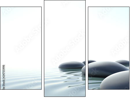 Zen water - Dreiteiliges Leinwandbild, Triptychon