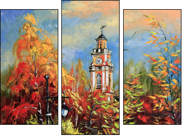 Ancient Vitebsk in the autumn - Dreiteiliges Leinwandbild, Triptychon
