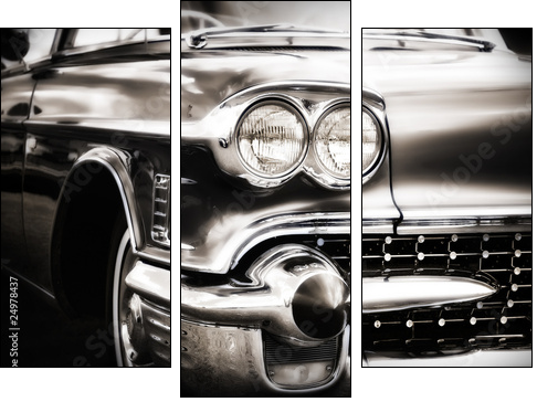 American Classic Caddilac Automobile Car. - Dreiteiliges Leinwandbild, Triptychon