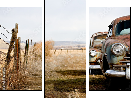 vintage cars - Dreiteiliges Leinwandbild, Triptychon
