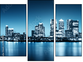Panoramic picture of Canary Wharf view from Greenwich. - Dreiteiliges Leinwandbild, Triptychon