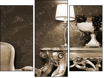 table with fruit - Dreiteiliges Leinwandbild, Triptychon
