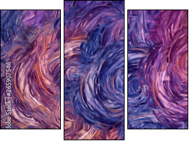 Abstract impressionism painting in Vincent Van Gogh style imitation. Art design background pattern for artistic creative printing production. Wall poster or canvas print template for interior decor. - Dreiteiliges Leinwandbild, Triptychon