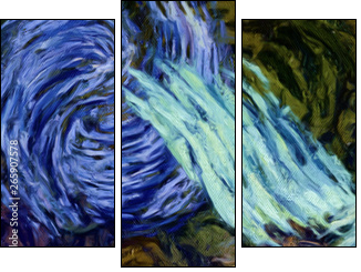 Abstract impressionism painting in Vincent Van Gogh style imitation. Art design background pattern for artistic creative printing production. Wall poster or canvas print template for interior decor. - Dreiteiliges Leinwandbild, Triptychon